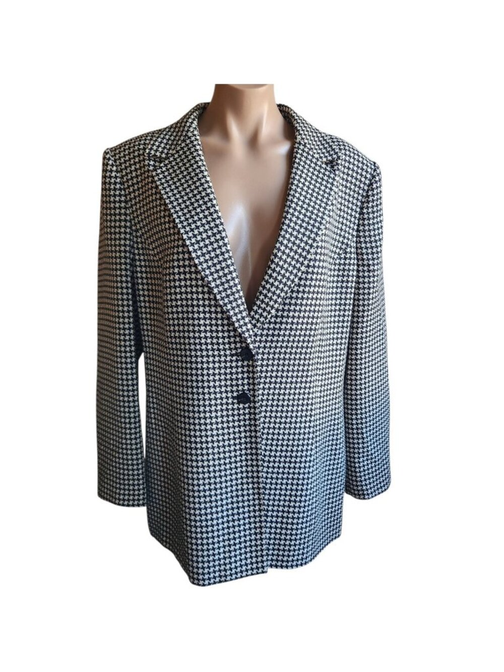 Vintage Women’s Houndstooth Blazer Jacket Lined Sz 18 Business Professional 90s